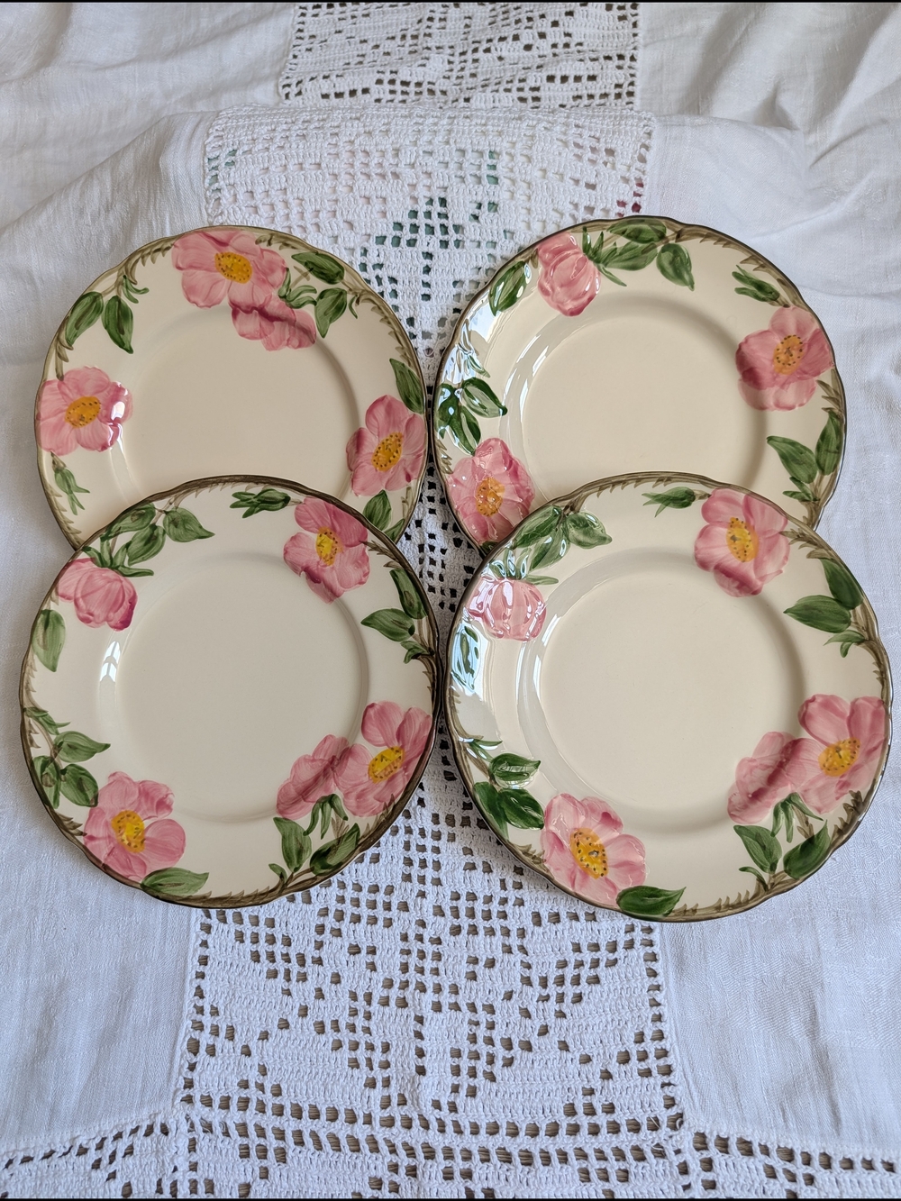 Franciscan Earthenware Desert Rose Salad Plates - Set of 4
